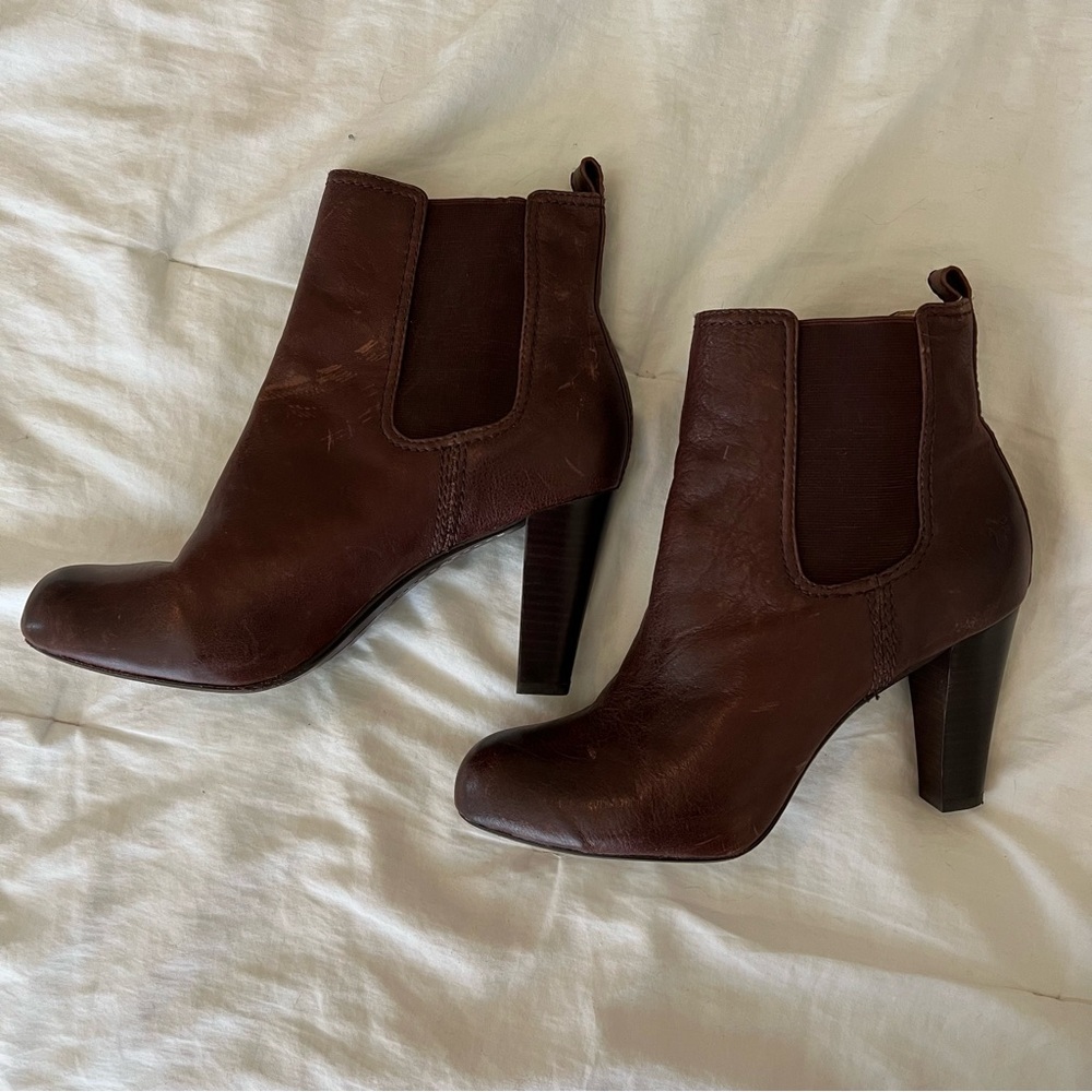 Frye Miranda Chelsea Boot Brown Leather Size 11 - Picture 3 of 14